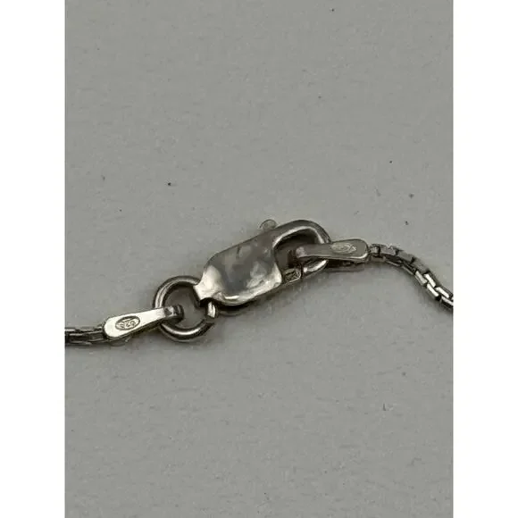 Ball Bead Centers Sterling Silver Box Chain Necklace 15-7/8 & Bracelet 7" Italy - Picture 12 of 16